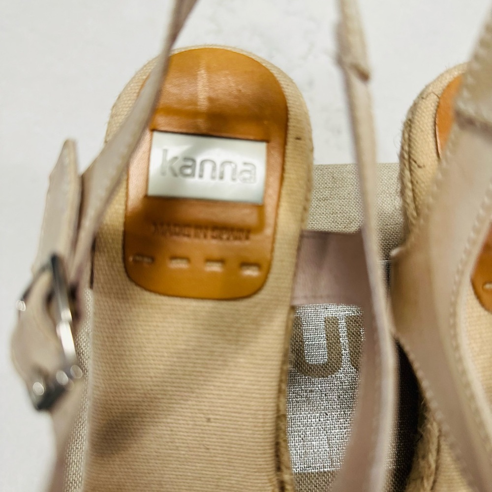 Kanna Cream Espadrille Wedge Sandals - Picture 3 of 10